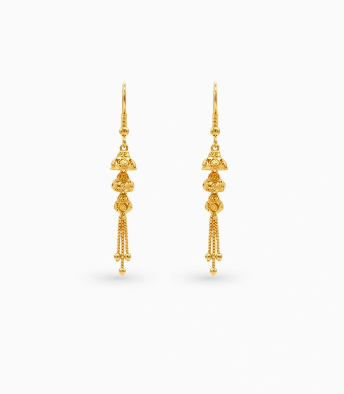Gold Plated Shiny Dangler Earrings