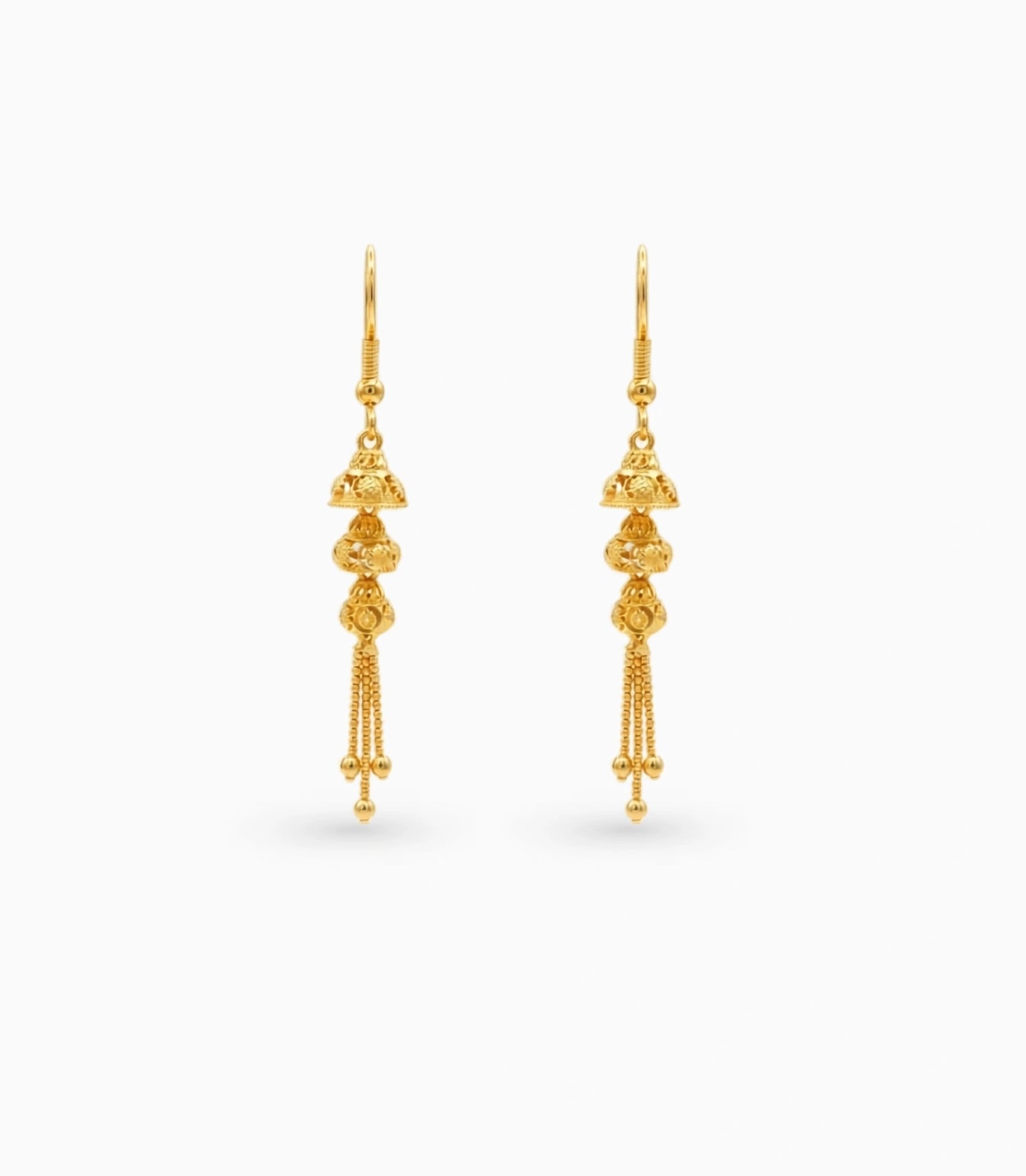Gold Plated Shiny Dangler Earrings