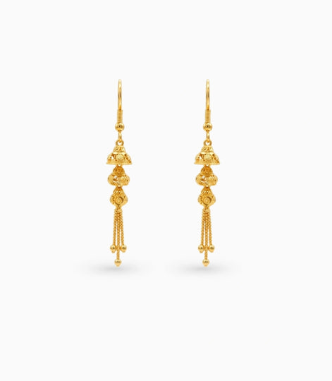 Gold Plated Shiny Dangler Earrings