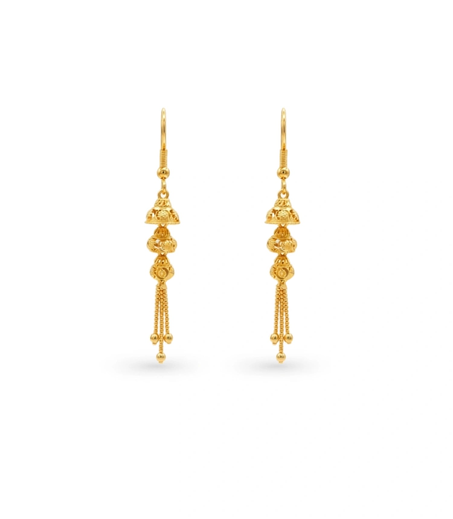 Gold Plated Shiny Dangler Earrings