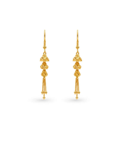 Gold Plated Shiny Dangler Earrings