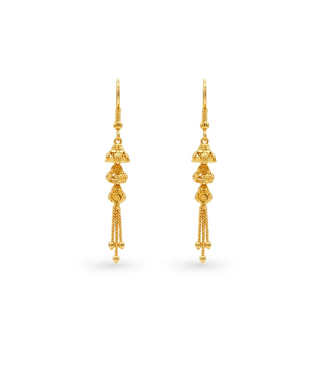 Gold Plated Shiny Dangler Earrings