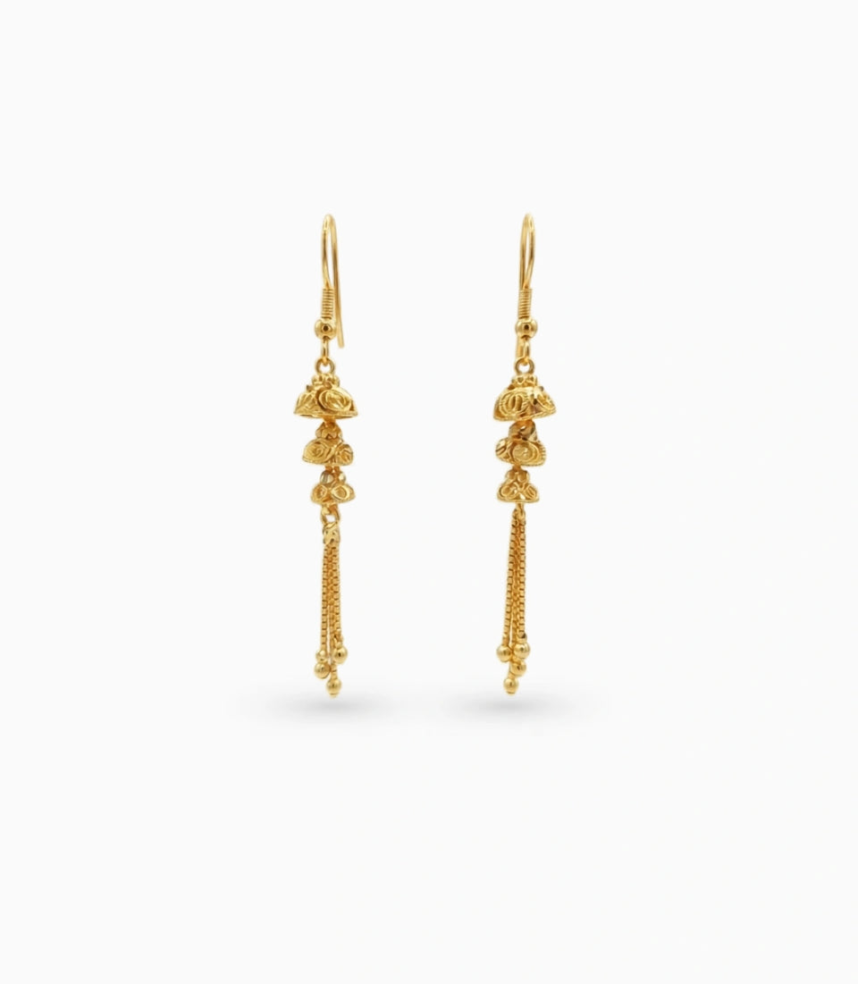 Gold Plated Elegant Dangler Earrings