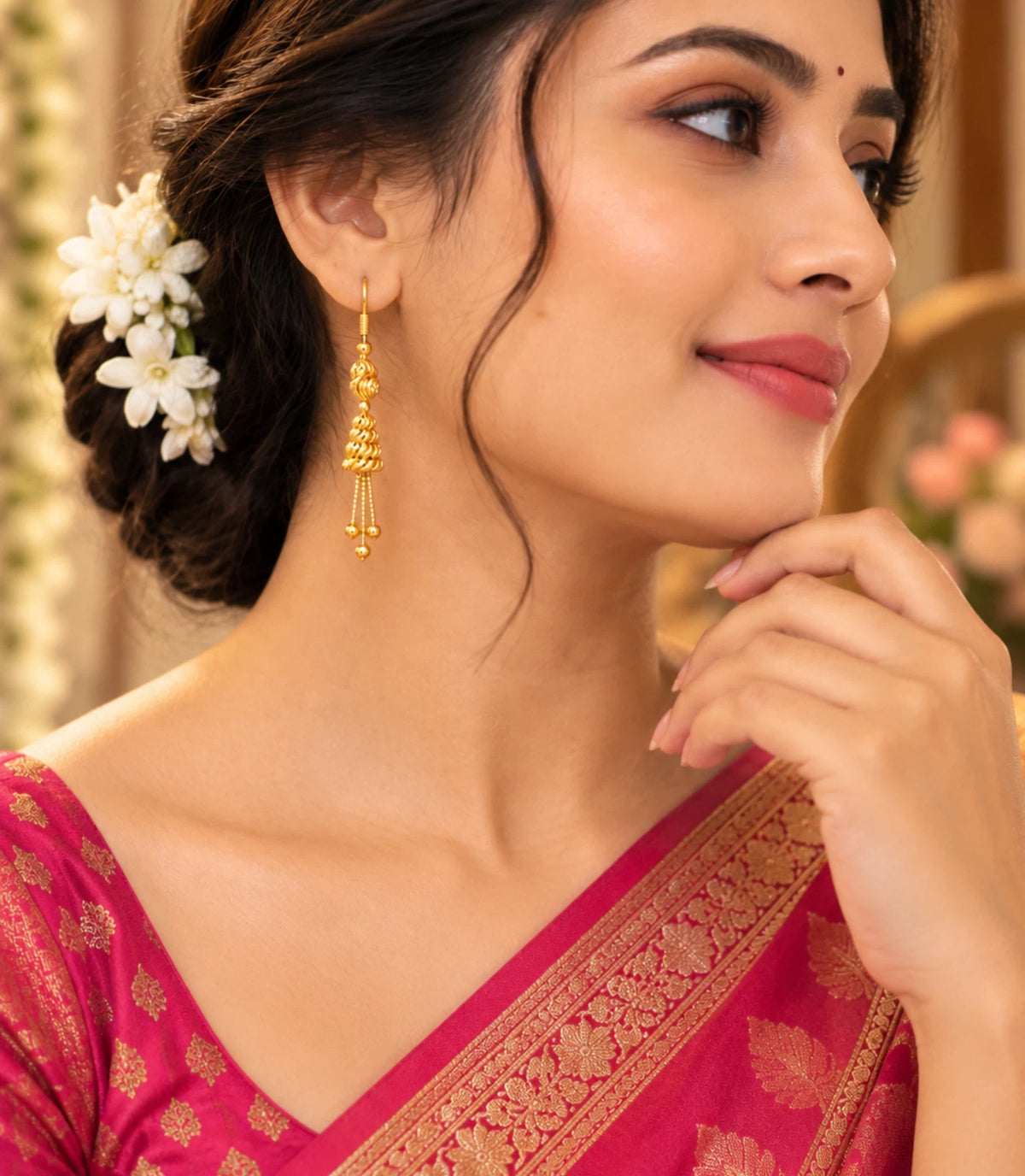 Gold Plated Evergreen Dangler Earrings