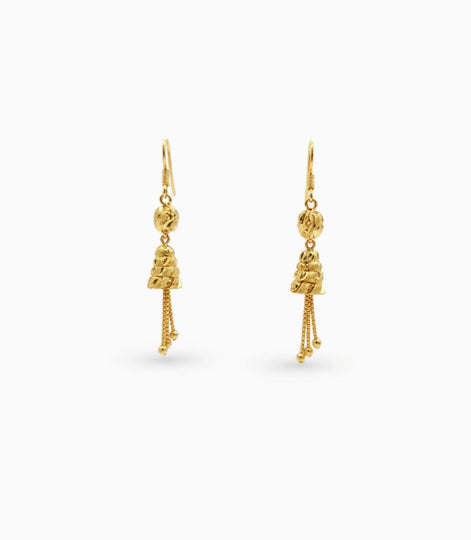 Gold Plated Ethnic Dangler Earrings