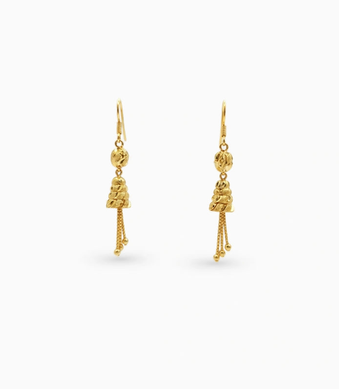 Gold Plated Ethnic Dangler Earrings