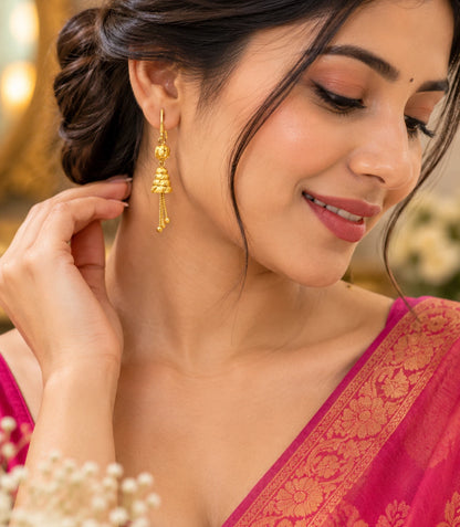 Gold Plated Ethnic Dangler Earrings