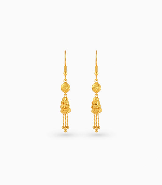Gold Plated Artistic Dangler Earrings