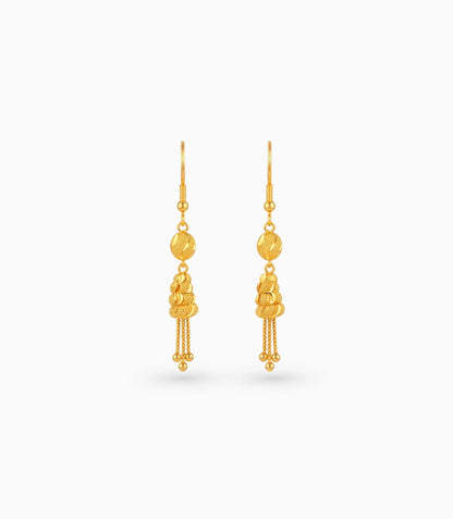 Gold Plated Artistic Dangler Earrings