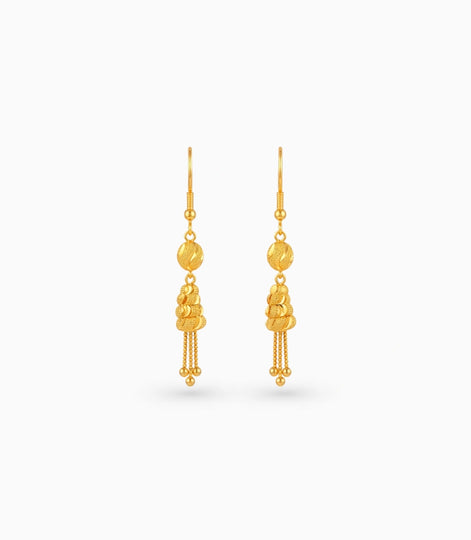 Gold Plated Artistic Dangler Earrings