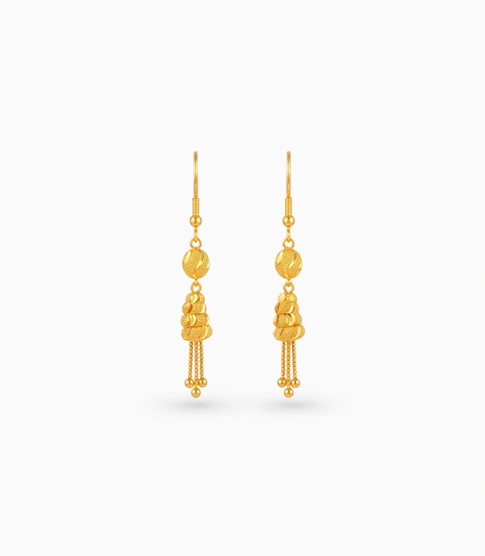Gold Plated Artistic Dangler Earrings