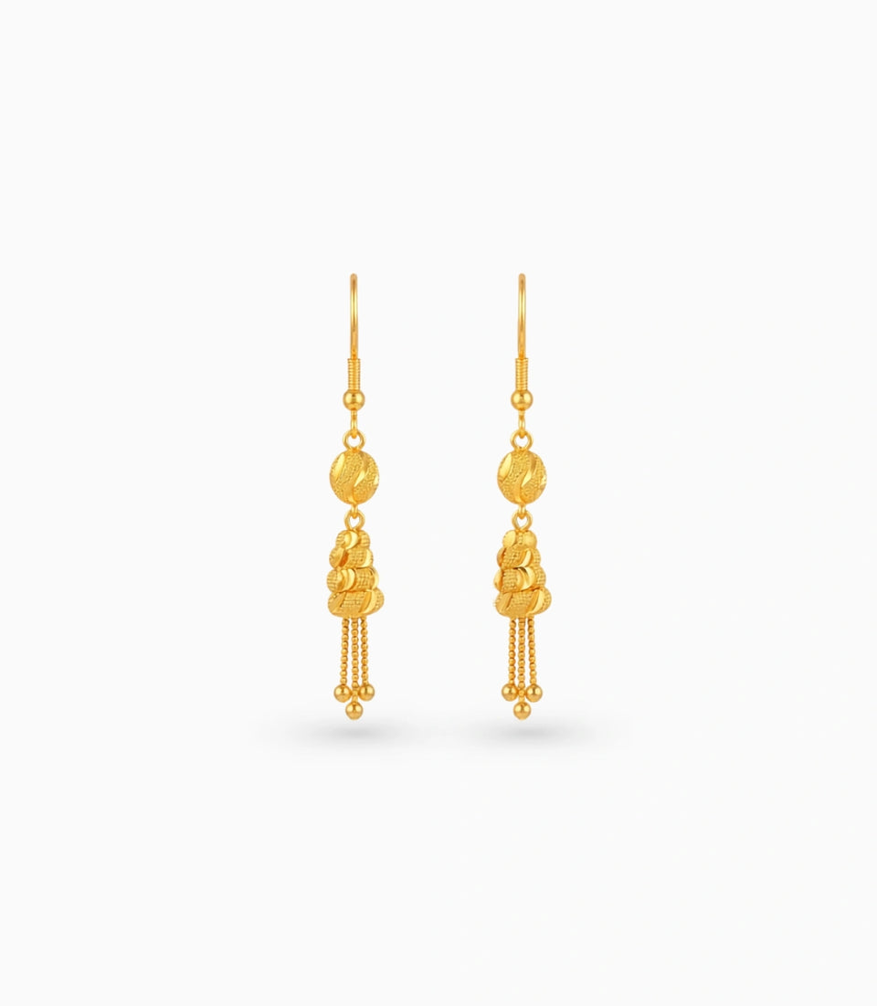 Gold Plated Artistic Dangler Earrings
