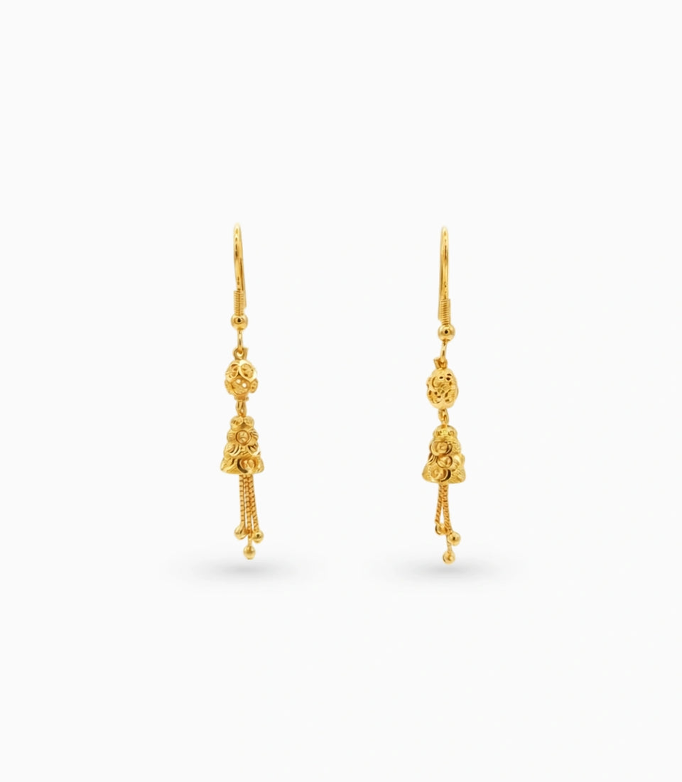 Gold Plated Intricate Dangler Earrings