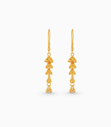 Gold Plated Statement Jhumka Dangler Earrings