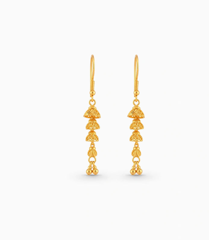 Gold Plated Statement Jhumka Dangler Earrings