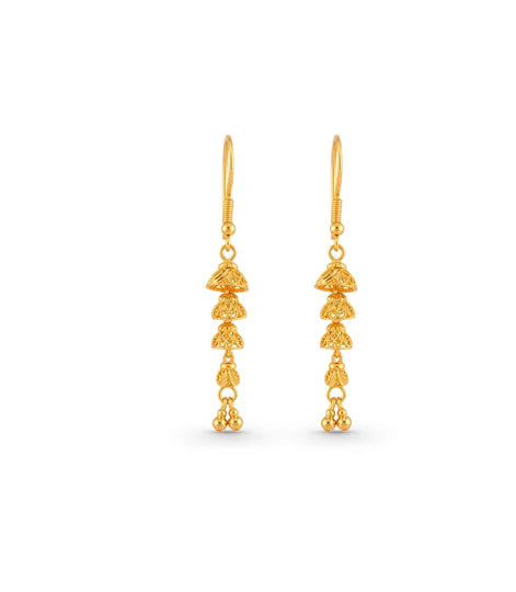 Gold Plated Statement Jhumka Dangler Earrings