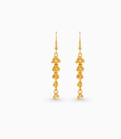 Gold Plated Minimalist Dangler Earrings