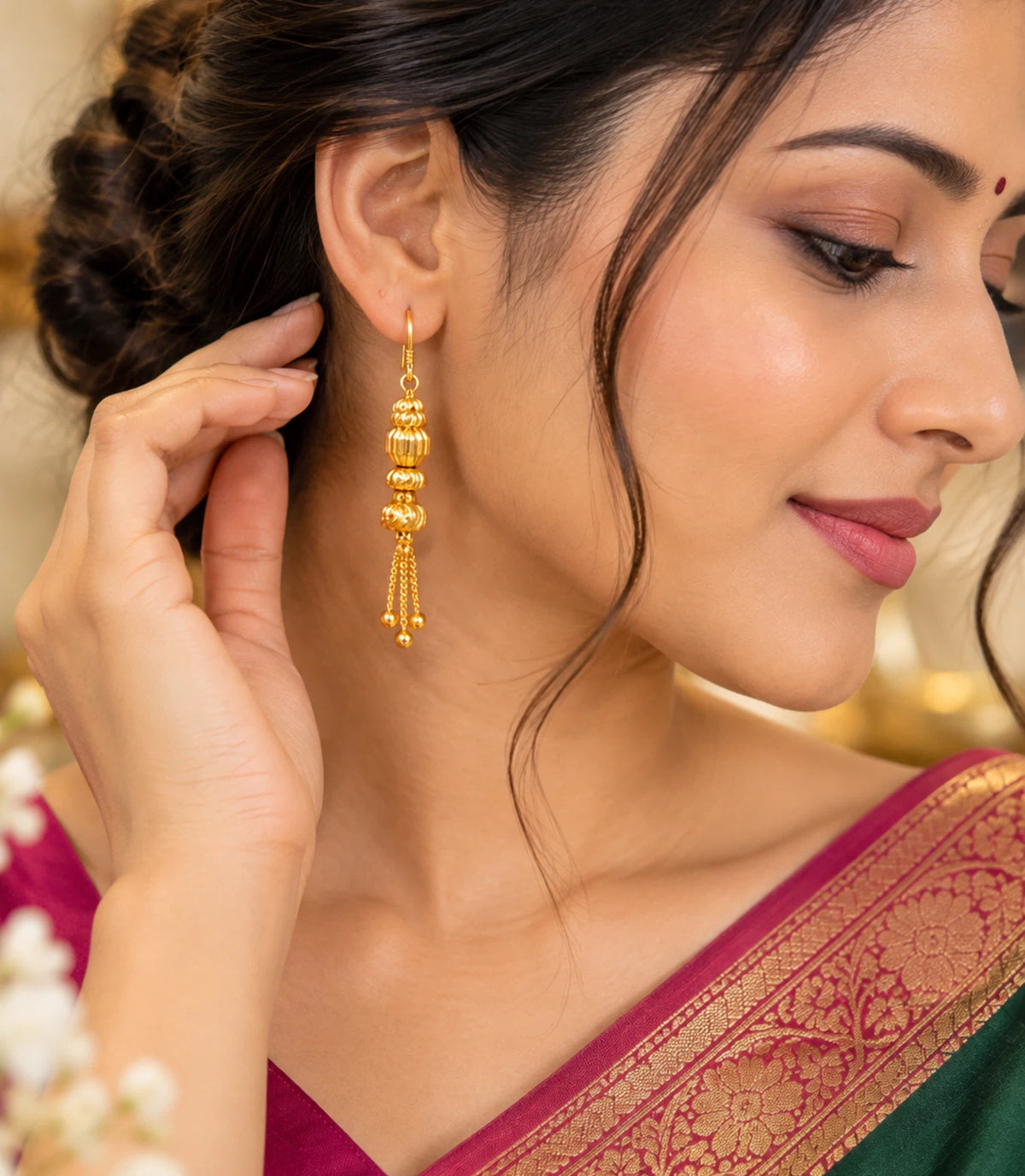 Gold Plated Majestic Dangler Earrings