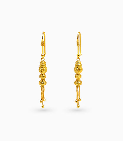 Gold Plated Modern Dangler Earrings
