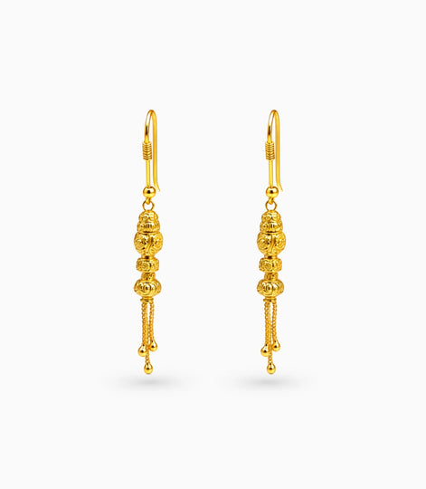 Gold Plated Modern Dangler Earrings