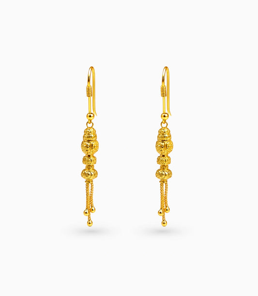Gold Plated Modern Dangler Earrings