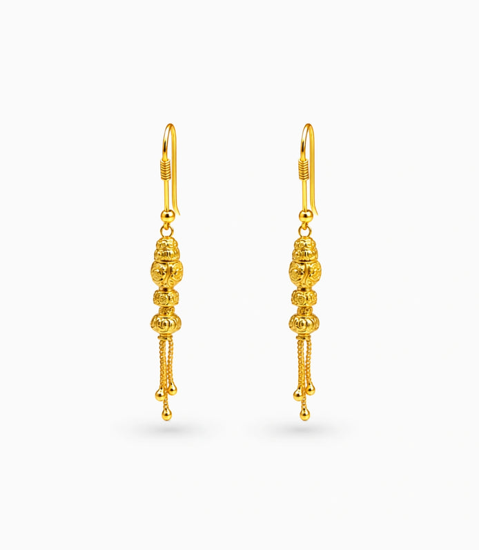 Gold Plated Modern Dangler Earrings