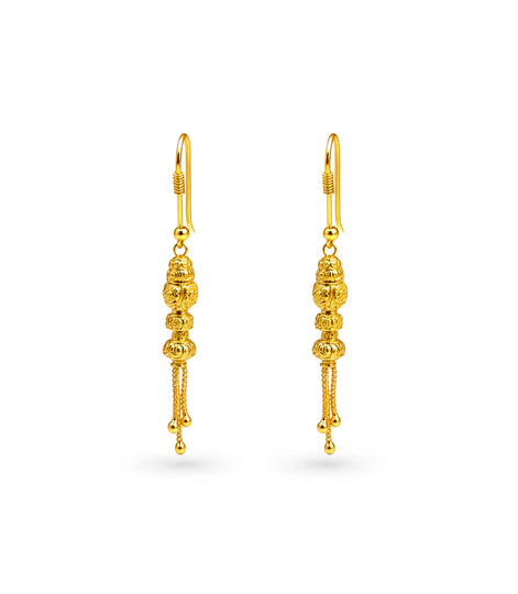 Gold Plated Modern Dangler Earrings