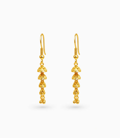 Gold Plated Sparkling Dangler Earrings