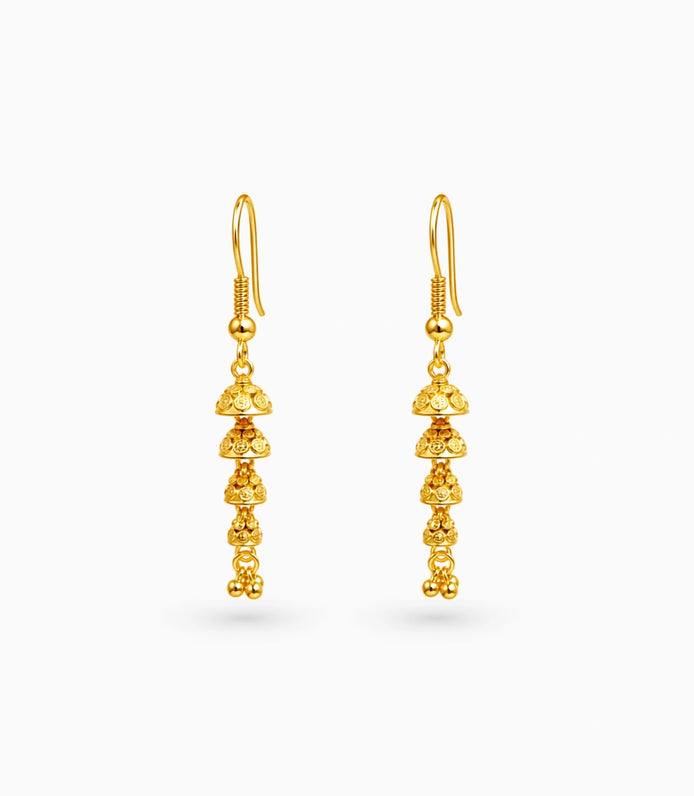 Gold Plated Sparkling Dangler Earrings