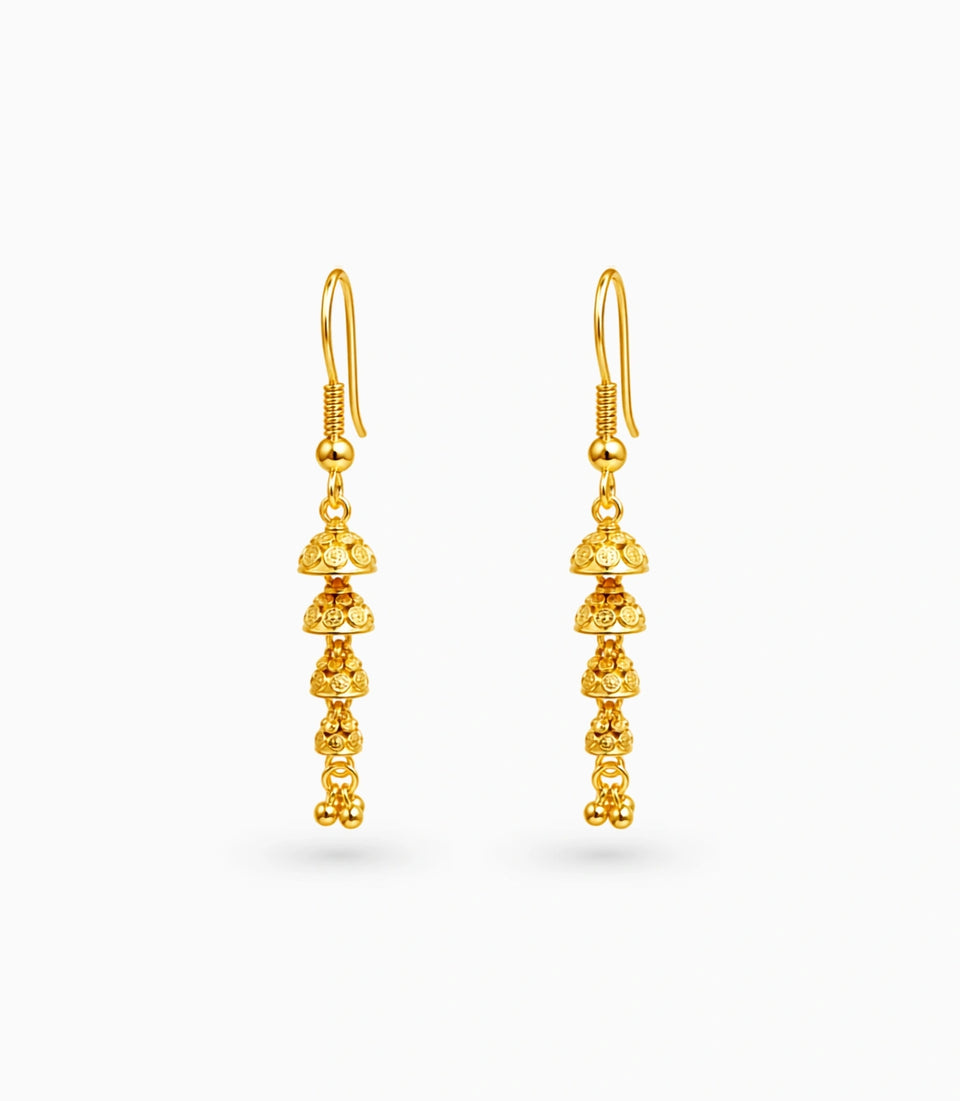 Gold Plated Sparkling Dangler Earrings