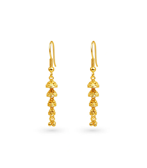 Gold Plated Sparkling Dangler Earrings