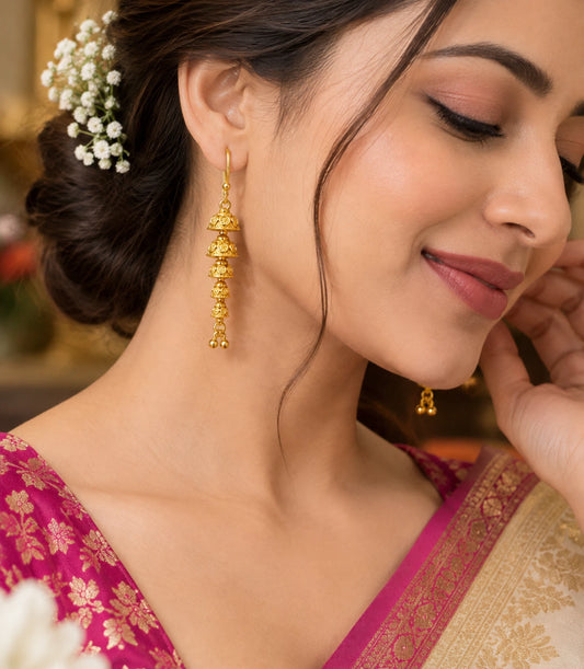 Gold Plated Polished Dangler Earrings