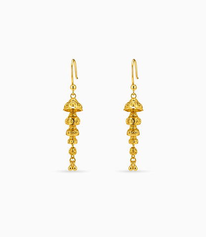 Gold Plated Gleaming Dangler Earrings