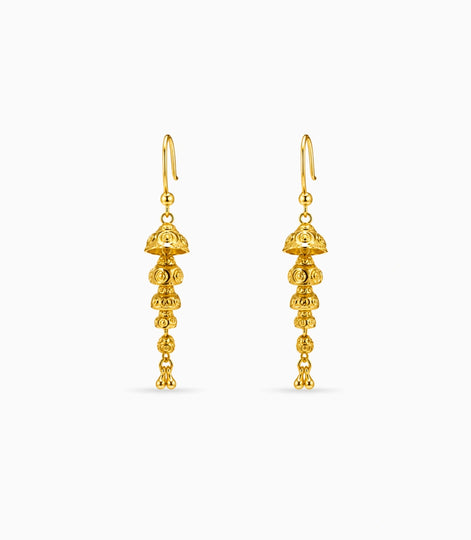 Gold Plated Gleaming Dangler Earrings