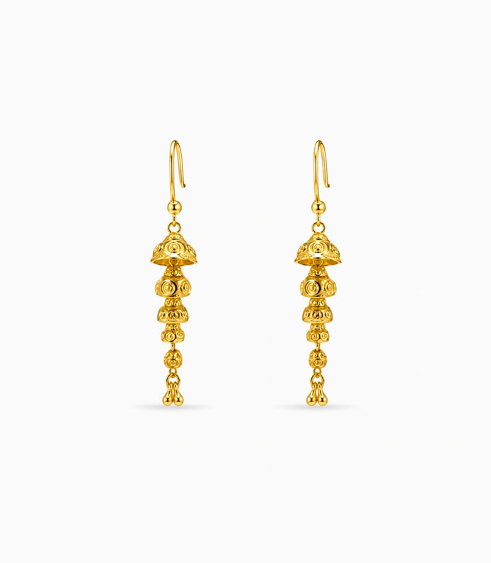 Gold Plated Gleaming Dangler Earrings