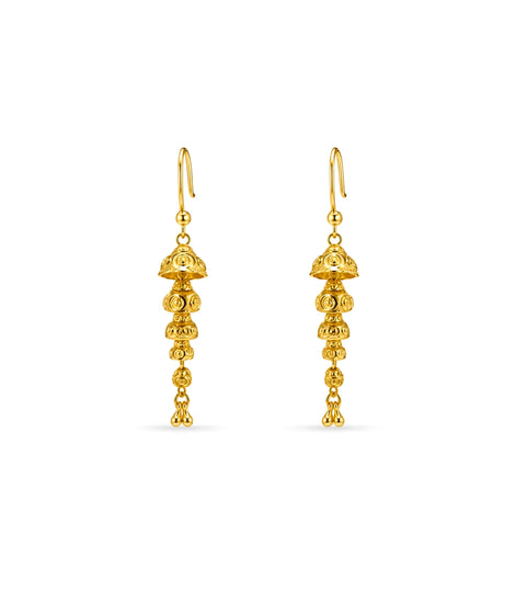 Gold Plated Gleaming Dangler Earrings