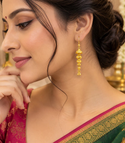 Gold Plated Gleaming Dangler Earrings
