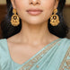 Gold Plated Floral Statement Chandbali Earrings