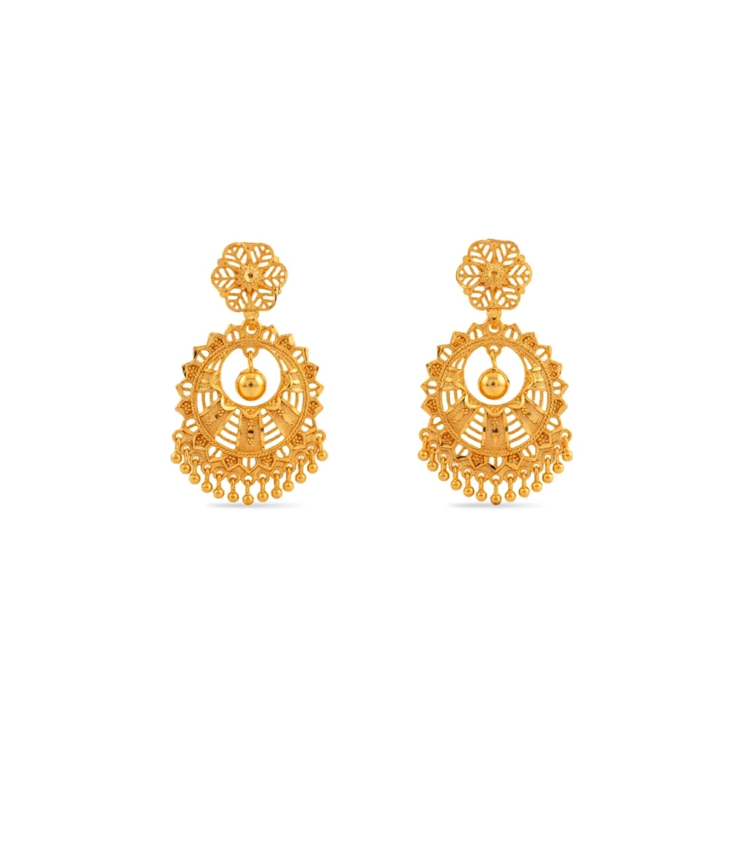 Gold Plated Dazzling Chandbali Earrings