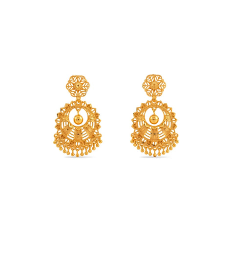 Gold Plated Dazzling Chandbali Earrings