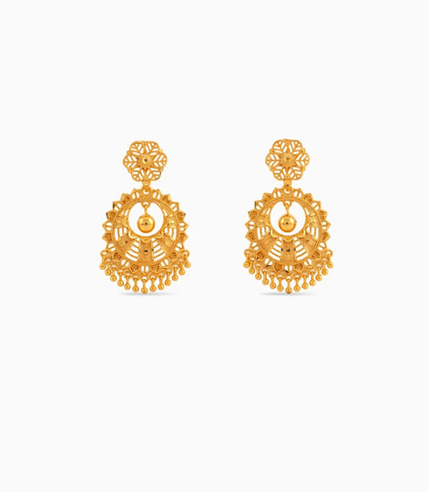 Gold Plated Dazzling Chandbali Earrings