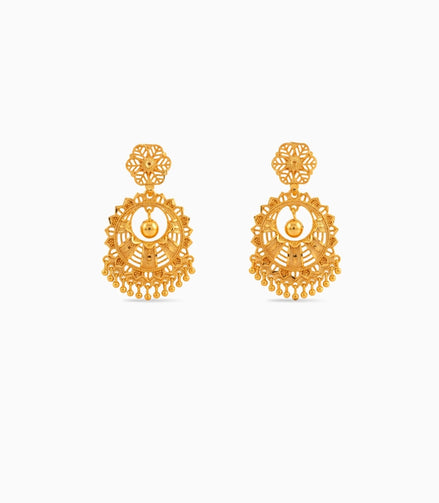 Gold Plated Dazzling Chandbali Earrings