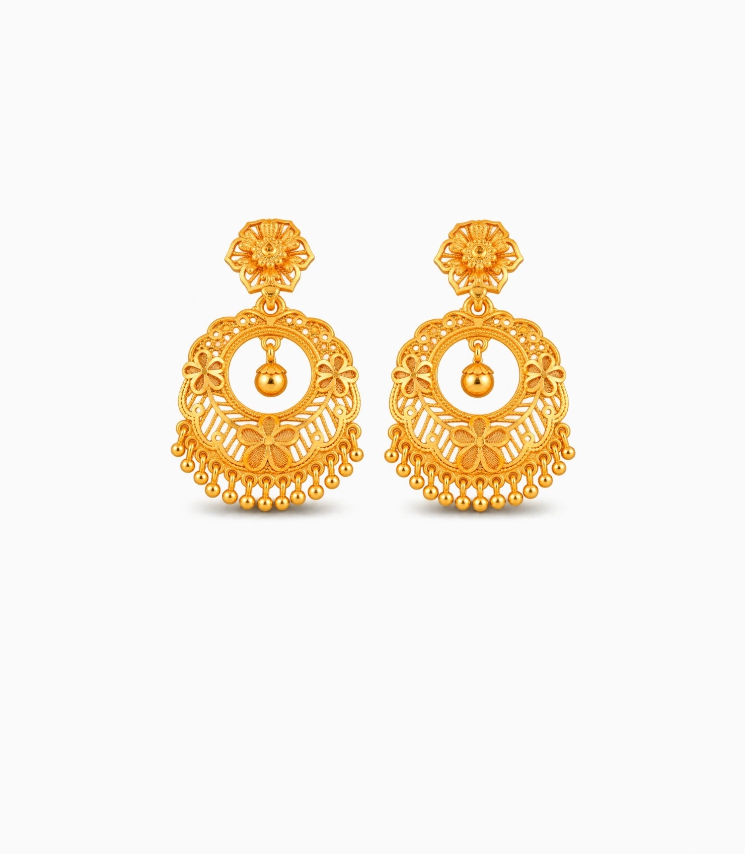 Gold Plated Ethnic Chandbali Earrings