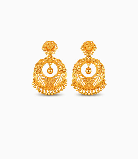 Gold Plated Ethnic Chandbali Earrings