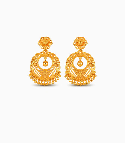 Gold Plated Ethnic Chandbali Earrings