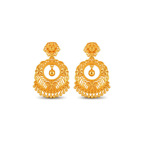 Gold Plated Ethnic Chandbali Earrings