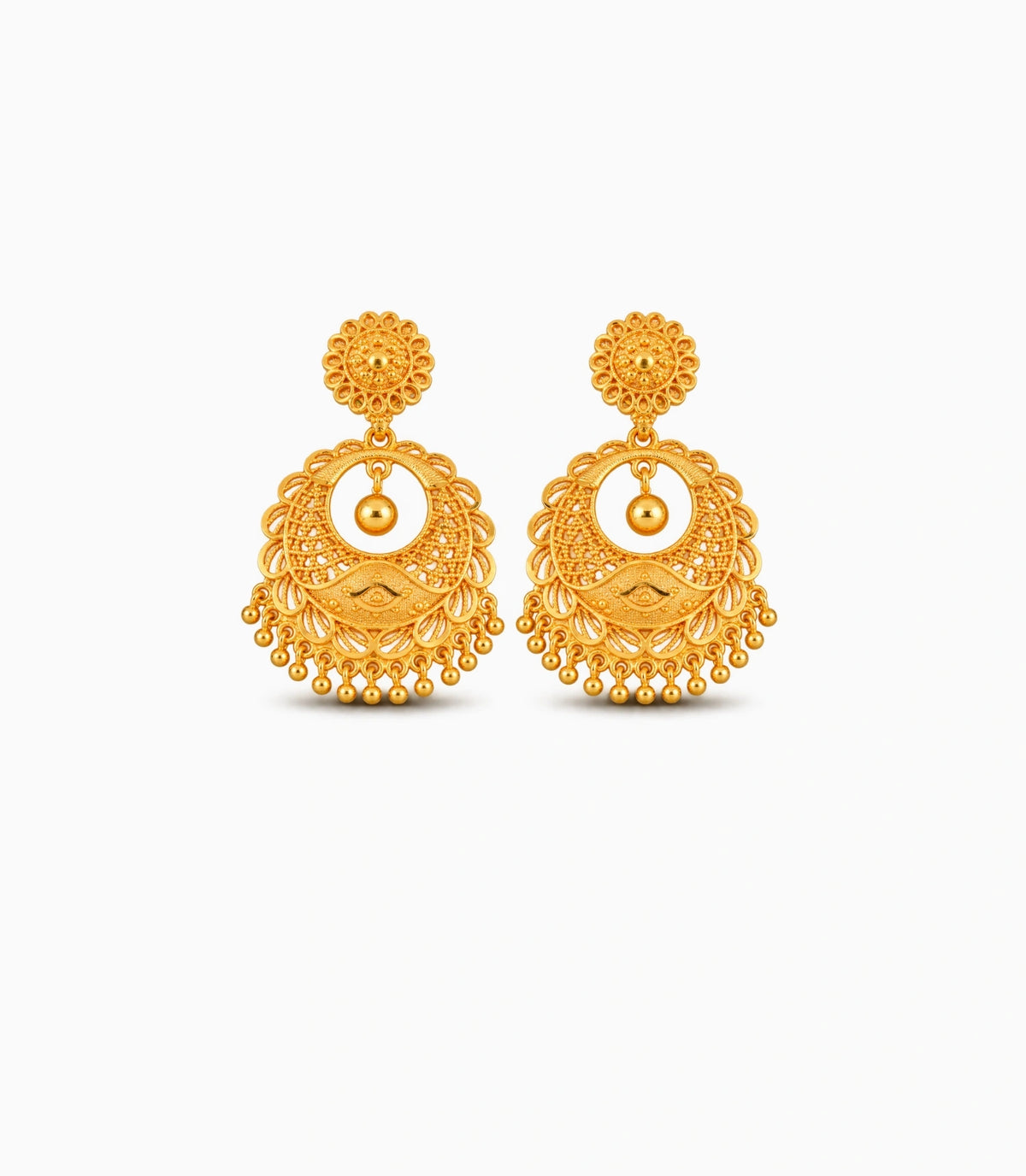 Gold Plated Classic Chandbali Earrings
