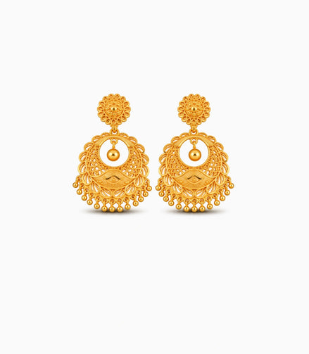 Gold Plated Classic Chandbali Earrings