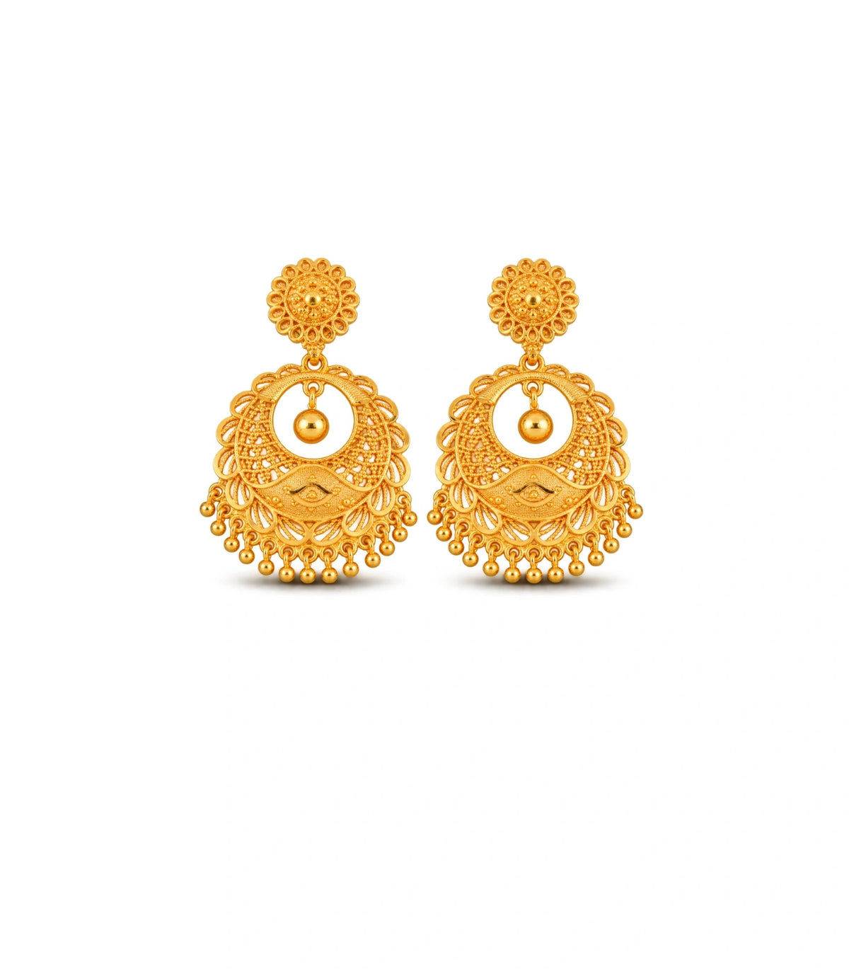 Gold Plated Classic Chandbali Earrings