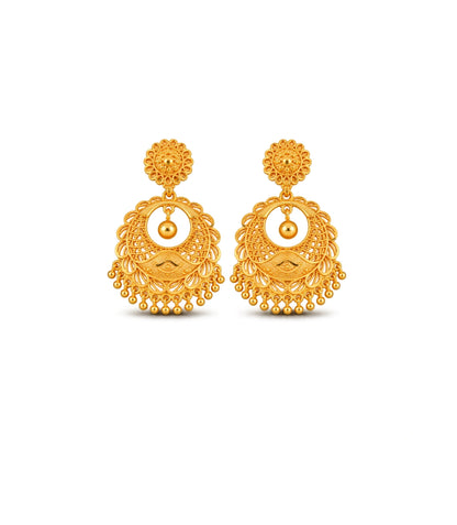 Gold Plated Classic Chandbali Earrings